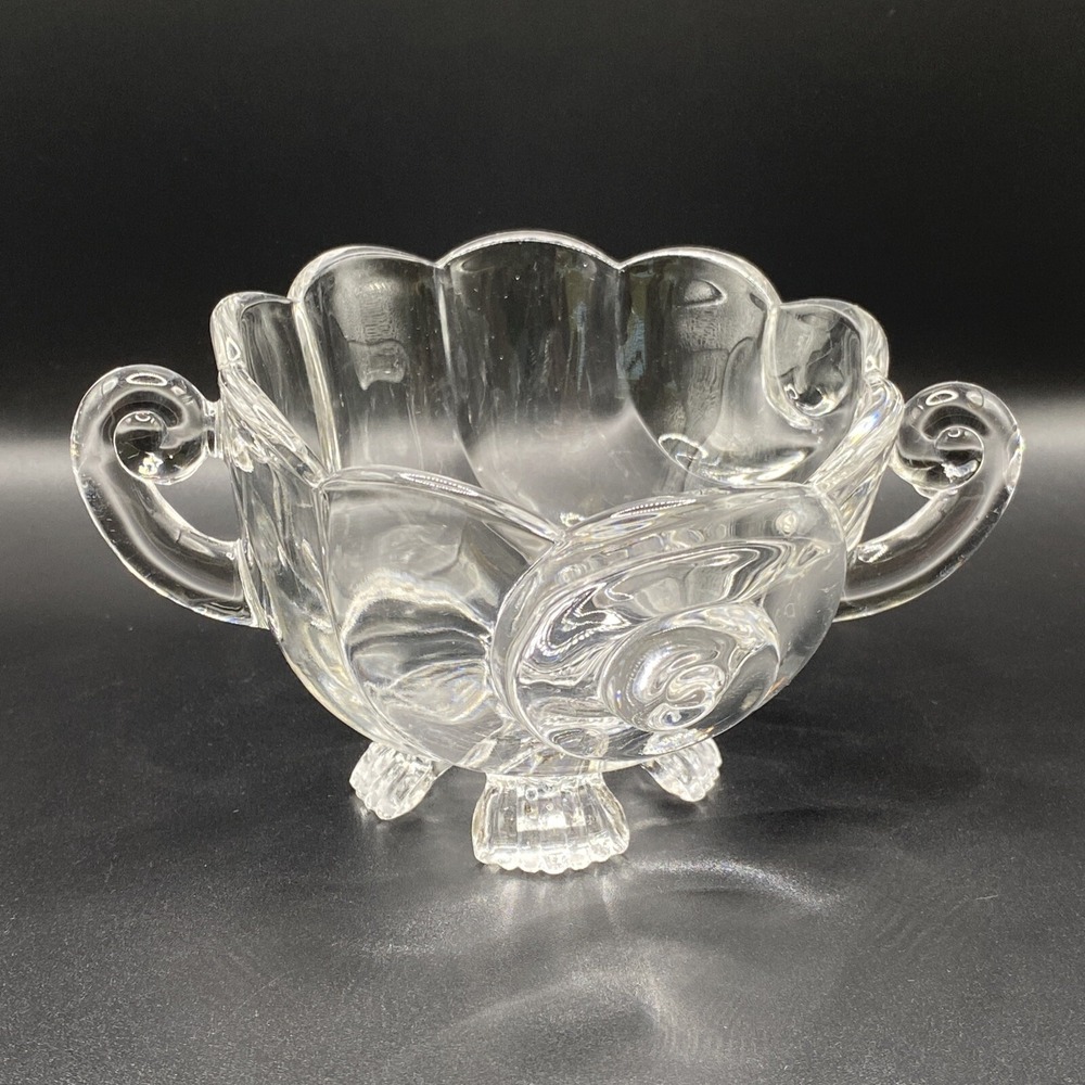 Vintage Cambridge Glass Clear Nautilus Sugar Bowl
